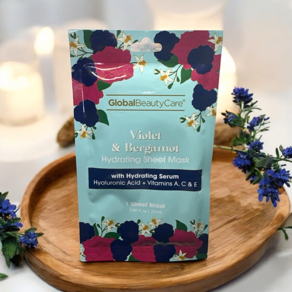 NWT Global Beauty Care Violet & Bergamot Hydrating Sheet Mask